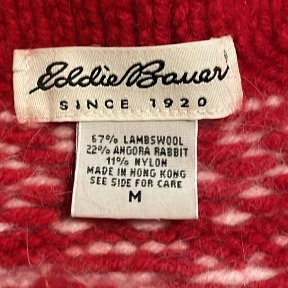 Eddie Bauer Wool and Angora Rabbit Christmas Sweater - Picture 4 of 5